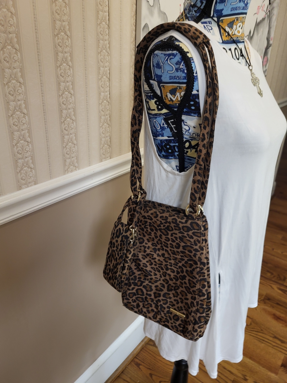 Nine West Leopard Print Shoulder Bag in Brown and Black